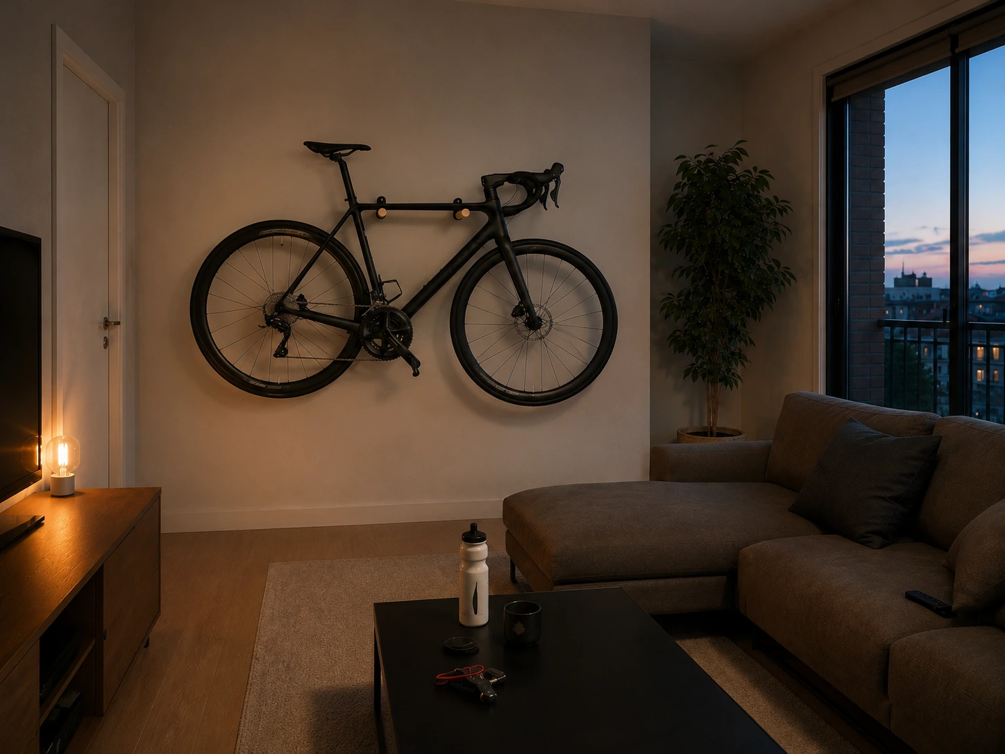 Imagen · bici colgada en horizontal · lifestyle