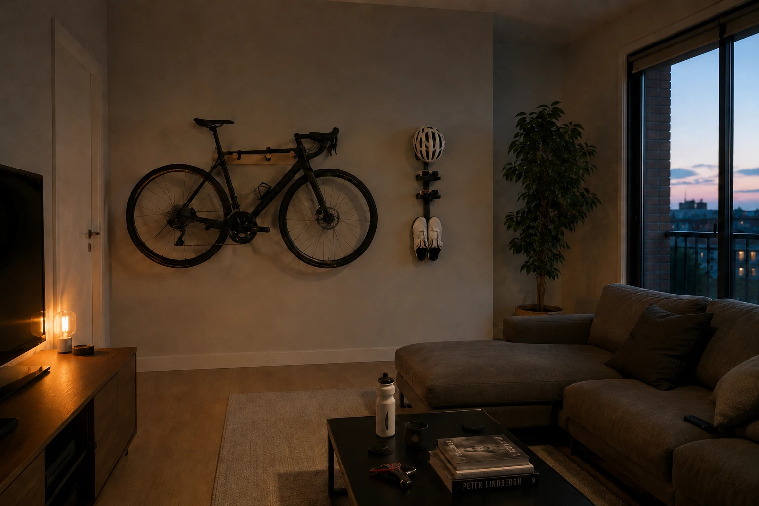 Velmos Traza, organizador horizontal de pared para equipo de ciclismo